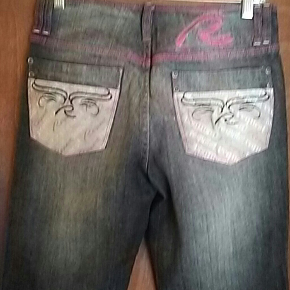 NWOT Request Pink & Black Jeans SIZE 28